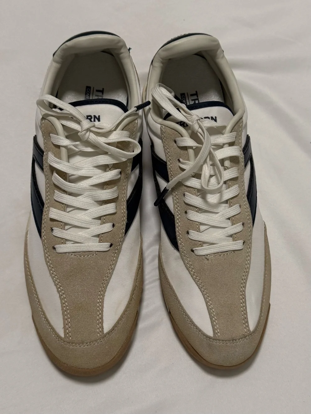 Tretorn White, Beige & Navy Low-Top Sneakers